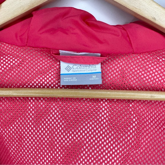 Columbia Kids Windbreaker Zip Up Hooded Rain Jacket in Pink Size Medium - Picture 6 of 6